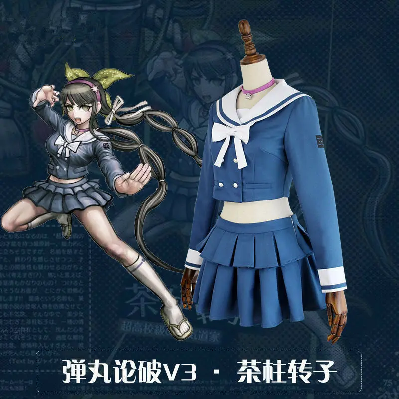 Danganronpa V3 Killing Harmony Chabashira Tenko женский костюм Школьная форма комплект головной убор платье полный костюм косплей реквизит
