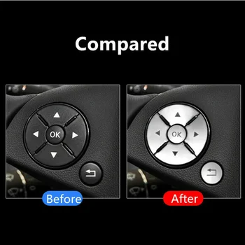 

Cover Steering Wheel Button Sticker Trim Interior Silver Useful Portable