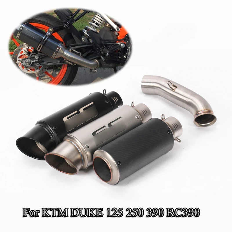 

For KTM DUKE 125 250 390 Motorcycle Exhaust Pipe Middle Tube Mid Link Pipe Exhaust Muffler Slip On Modified RC390 2017 2018 2019