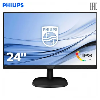 

LCD Monitors PHILIPS 243V7QSB (0001) PC peripherals computer game monitor FHD MVA 23.8'' 1920х1080(FHD) IPS 250cd m2 H178° V178° 1000:1
