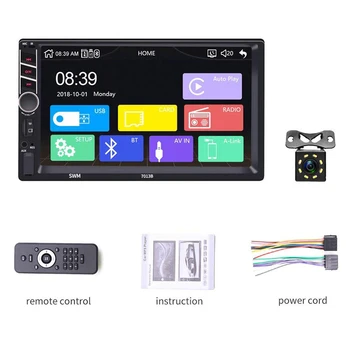

Car Stereo 7 Inch Press Screen Universal Car Radio Bluetooth Support FM/TF/USB/SWC/AUX/Mirror Link/Rear View Camera Car MP5 Play