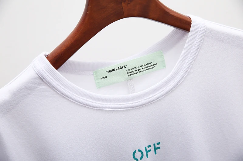 Морской вид кокосовое дерево 19ss Off-White OW мужские/женские модные парные модели влюбленных хлопковая Повседневная футболка с круглым вырезом и коротким рукавом