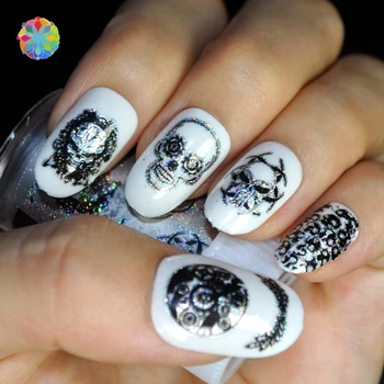 

1 Sheet 3D Adhesive Sticker Decals Halloween Skeletons Nail Stickers Gold Dream Star Sticker Catcher Nail Stickers