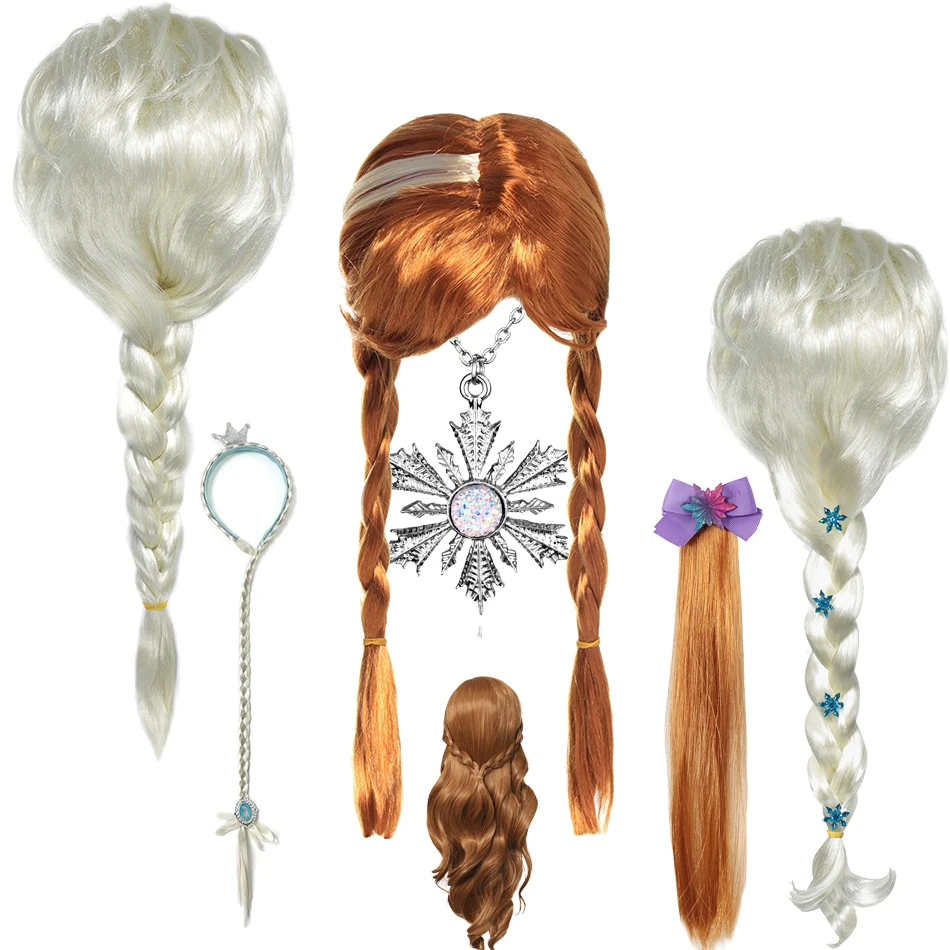 Pretty Elsa Accessories for Girls Headwear Cosplay Snow Queen Children Jewelry Party Fancy Princess Casual Dresses | Детская одежда и