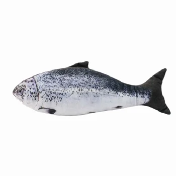 

Realistic Salmon Cat Toy Simulation Electric Doll Fish Funny Interactive Pets Chew Bite Supplies for Cat Kitty Kitten Fish Flop