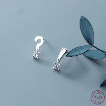 

WANTME Genuine 925 Sterling Silver Jewelry Cute Small Character Symbol Stud Earrings for Women Girls Party Accessories Teen Gift