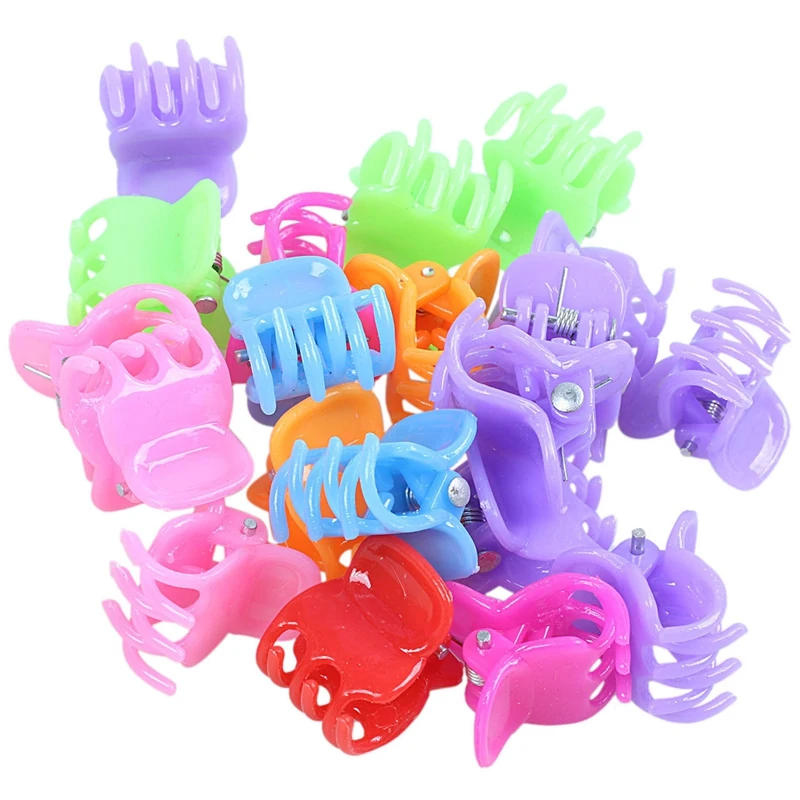 20 Colorful Assorted Mini Small Plastic Hair Clips Claws ClampsWomen's