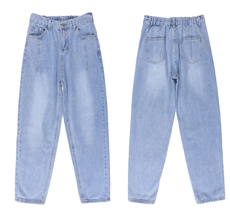 Elastic Harem Jeans Machine Wash Vintage Vaqueros Mujer boyfriend Loose Streetwear Denim Trousers ouc582a