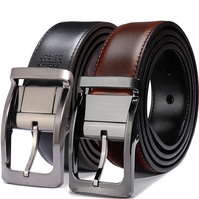 

Men's Genuine Leather Dress Belt, Reversible Belt for Men Two In One 3.4cm wide mens belts One Reverse for 2 Colors - 1Pcs
