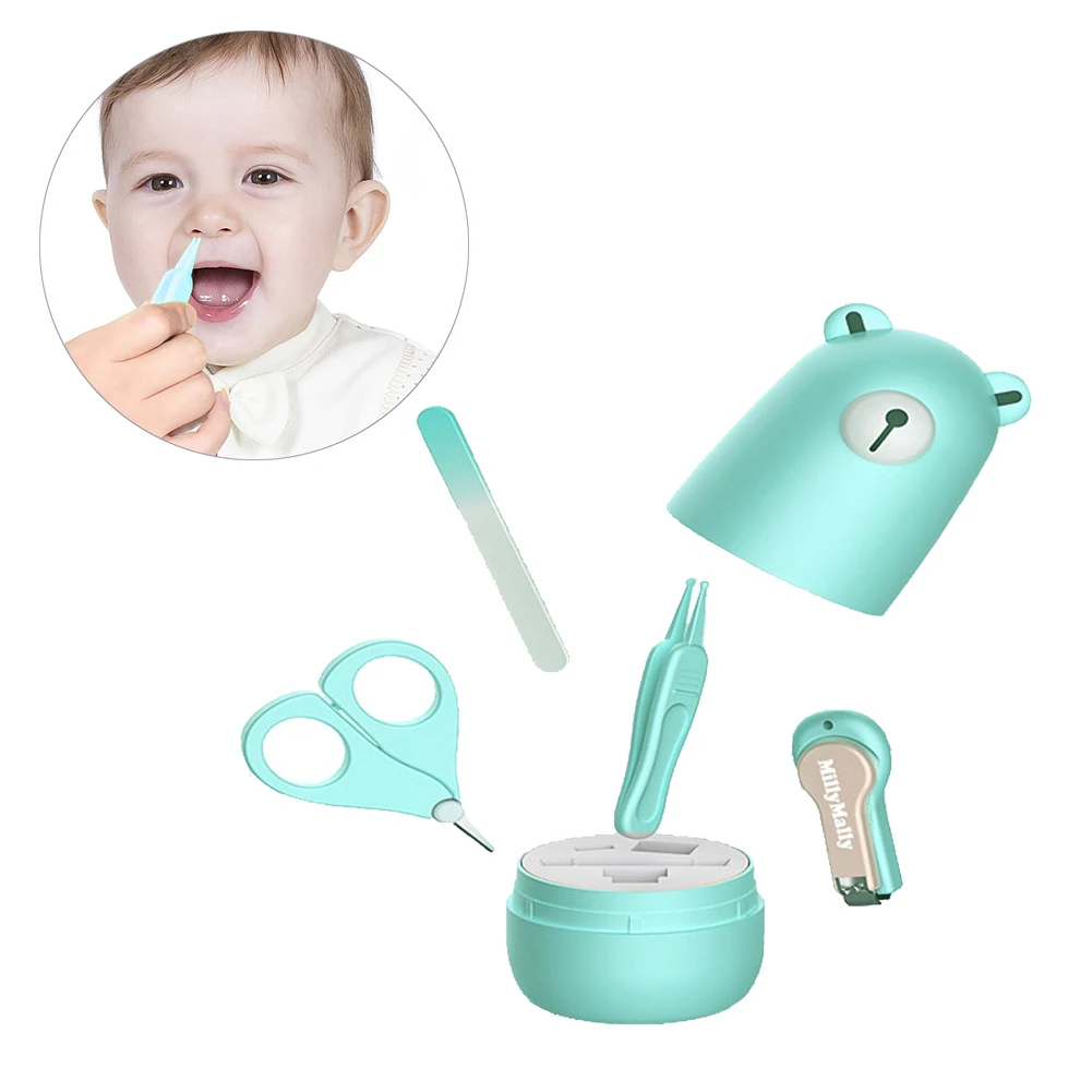 4 Pcs Baby Care Nail Clippers Kit Scissors Tweezer Polishing For Infant Safety Grooming | Красота и здоровье