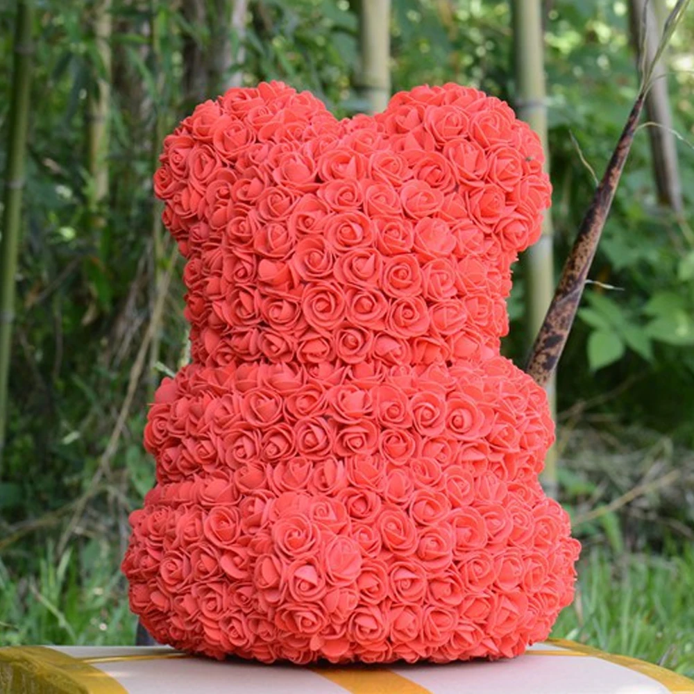 ПЭ искусственная Роза в форме сердца День Святого Валентина имитационная игрушка медведь куклы прекрасная девушка день рождения украшения Любовь Свадьба