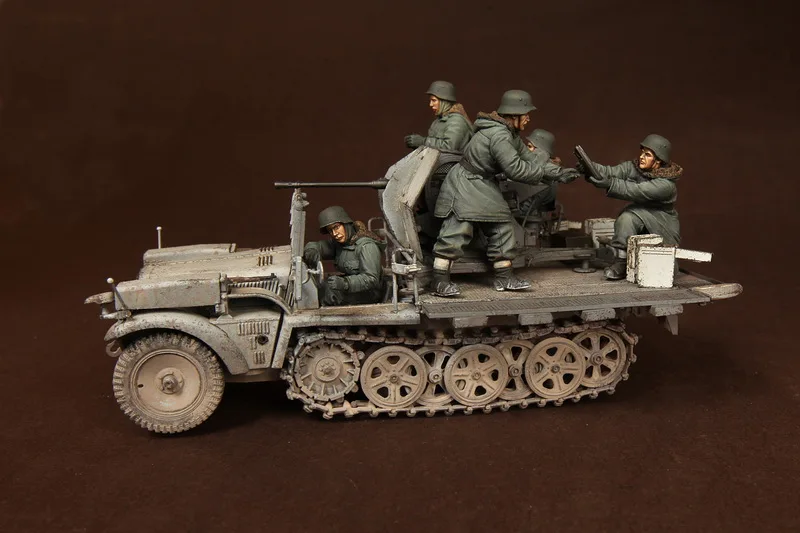 Unassambled 1/35 древний человек включает в себя 5 (без автомобиля фигурок) статуэтка