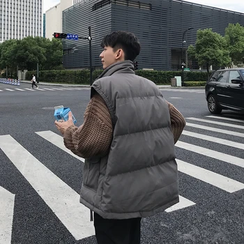 

2019 Autumn New Korean Early Winter Warm Solid Color Thick Sleeveless Bottoming Loose Couple Casual Vest