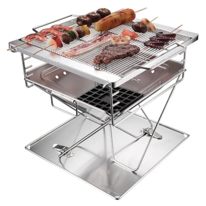 Outdoor Camping Barbecue Campingmoon MT 045 Stainless Steel Folding