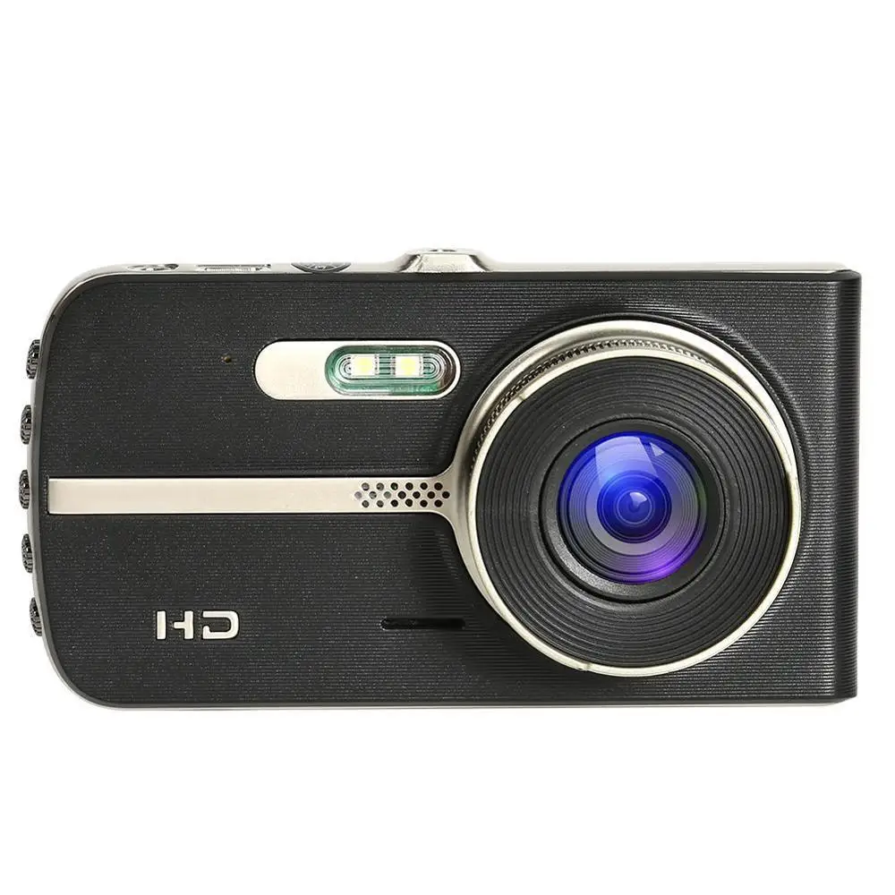 4 дюймовый FHD 1080P Автомобильный видеорегистратор с двумя объективами ночного