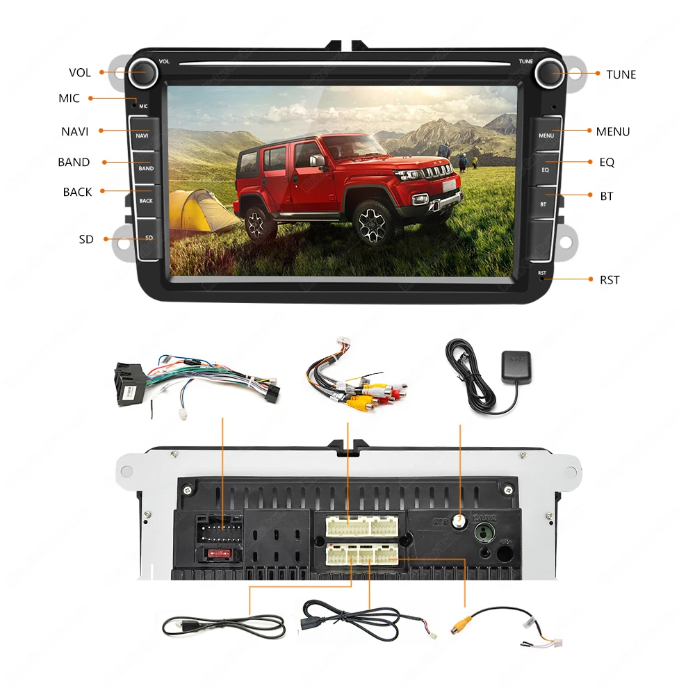 Clearance Android 9.1 2+16G 2 din Multimedia DVD PLAYER 8 inch for VW passat b6 golf 4 5 6 polo tiguan Seat Altea Toledo BORA RADIO 47 9