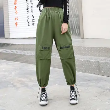 

fashion woman pants women cargo high waist pants loose trousers joggers female sweatpants streetwear