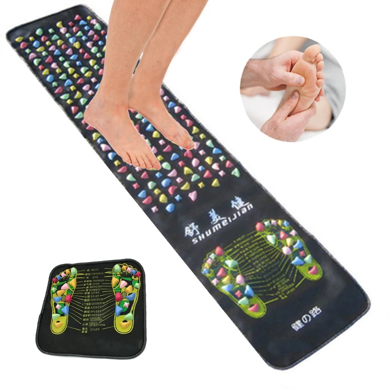 

Foot Acupressure Massage Mat Acupuncture Cobblestone Foot Massager Reflexology Stone Pain Relief Feet Walk Pad For Relax Body