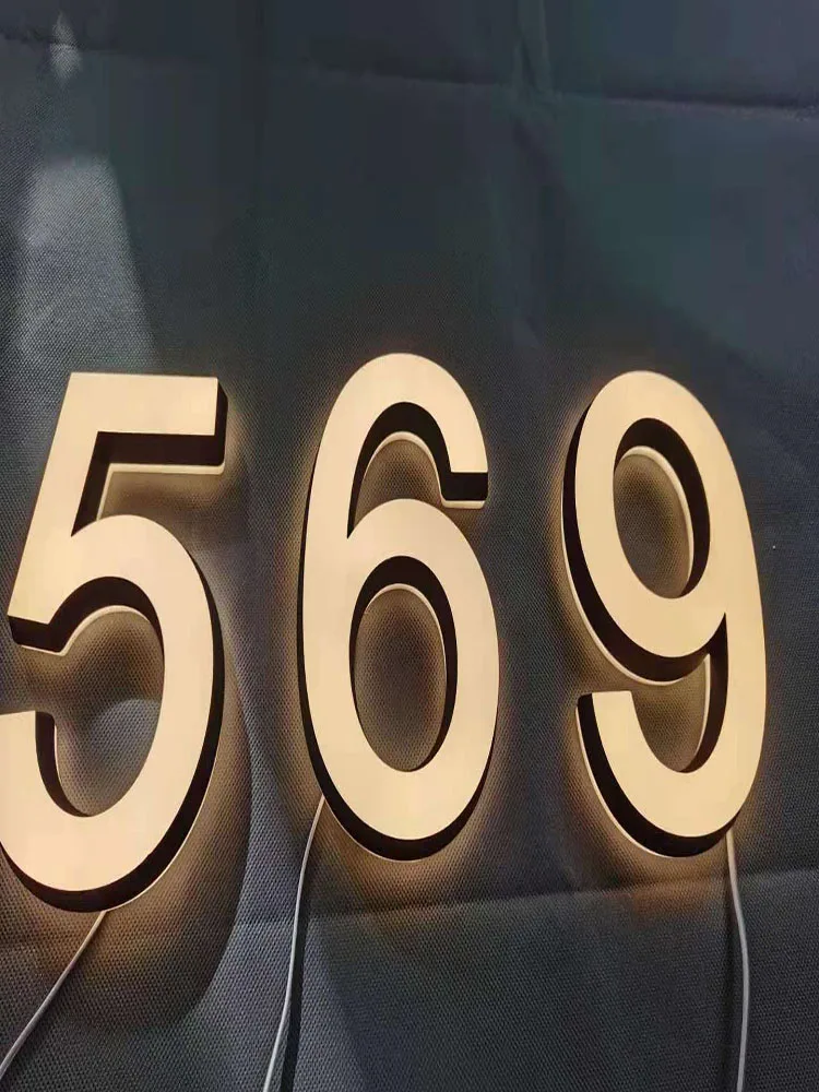 Apartamento Porta Placa, Aço inoxidável Letter Sign, Endereço Digital