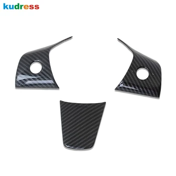 

Car Interior Accessories For Tesla Model 3 2018 2019 Carbon Fiber Steering Wheel Decoration Cover Trim Frame Sticker