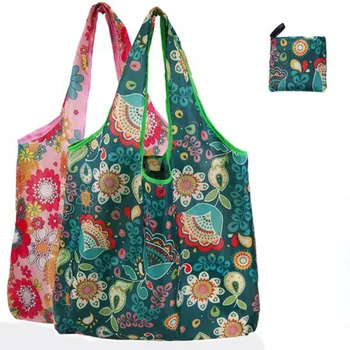 

Fashion Storage Bag Eco Friendly Shopping Bag Travel Portable Storage Bag Floral Pattern Foldable Bag Organizer