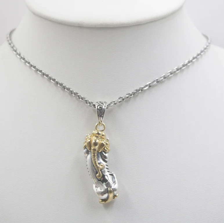 1PCS Real Silver S925 Silver Pendant For Man Woman's Gold Luck Pixiu Pendant