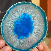 150mm Large BLUE Agate Slice Geode Polished Crystal Quartz 1