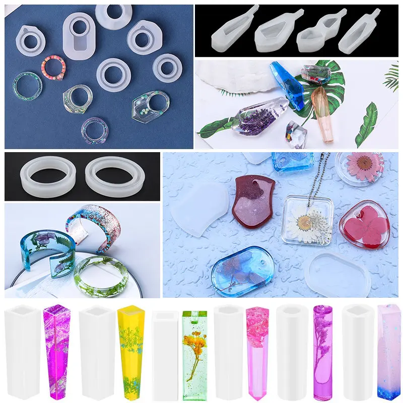 Transparent Epoxy Resin Molds Set Silicone Molds For Epoxy Resin Kit  Silicone Moule For Jewelry Making DIY Craft Art Supplies