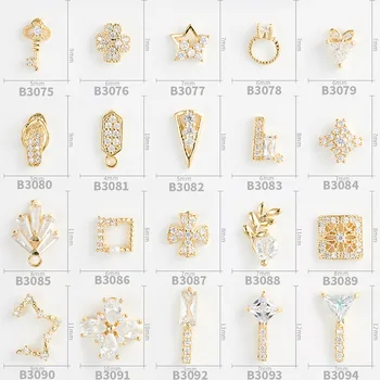 

5pcs/ Bag New Nail Zircon Ornaments Square Pentangle Star Various Shape Alloy Diamond Hydra DIY Nail Art Decorative Accessories