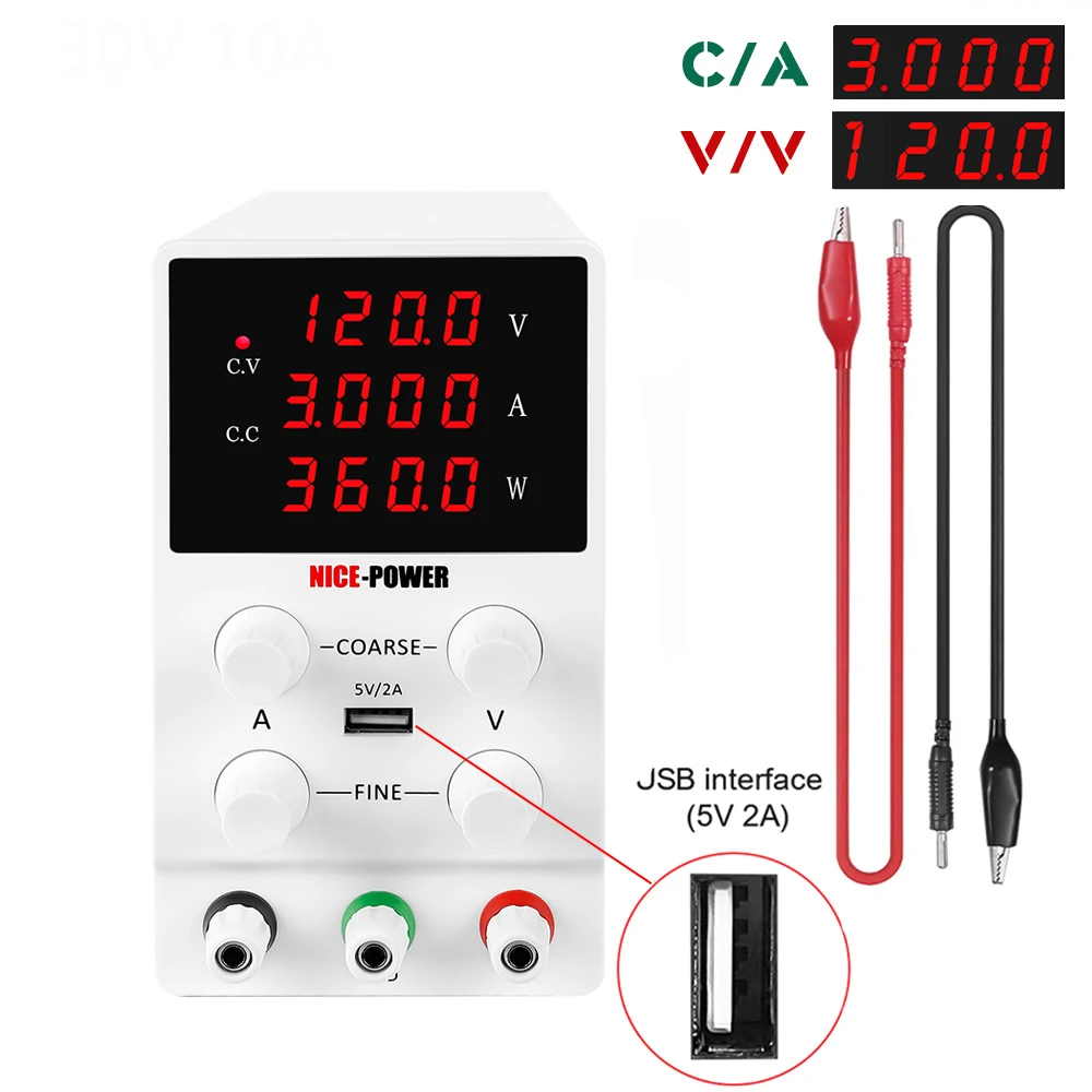 

120V 3A Adjustable laboratory DC Power Supply Lab Bench Power Source Digital Voltage And Current Regulator 110V/220V