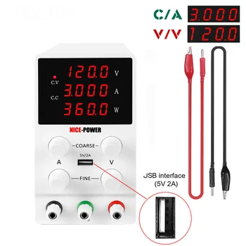 

120V 3A Adjustable laboratory DC Power Supply Lab Bench Power Source Digital Voltage And Current Regulator 110V/220V