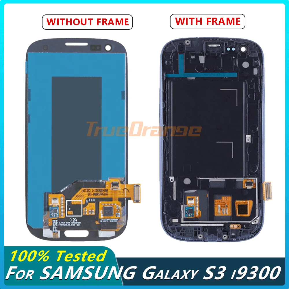 ЖК дисплей Super AMOLED для SAMSUNG Galaxy S3 сенсорный экран с рамкой i9300 i9305 i747 i535 T999|Экраны