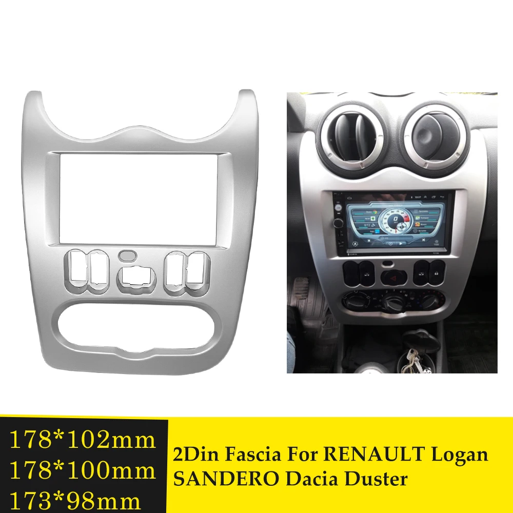 DVD стерео Fascia ДЛЯ RENAULT Sandero Dacia Duster Logan 2 Din автомобильный радиоприемник Рамка