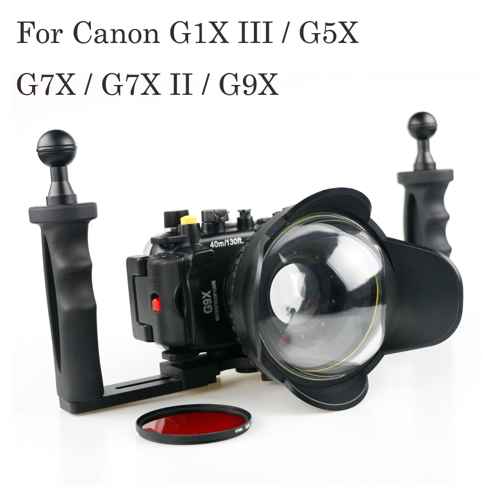 

Seafrogs 130FT/40M Underwater Depth Diving Case For Canon G1X Mark II III G7X II G5X G9X Waterproof Camera Housing Cover Box