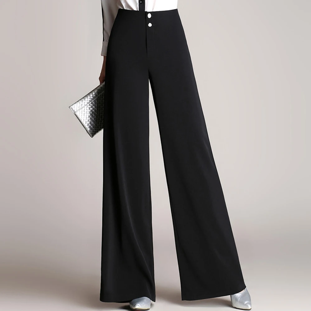 

2019 autumn winter women high waist pants fashion loose wide leg pants plus size wild casual women pants office OL trousers