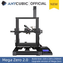 Anycúbico mega zero 2.0 impressoras 3d diy 220*220*250cm desktop extrusora de impressão 3d quadro de metal impressora 3d