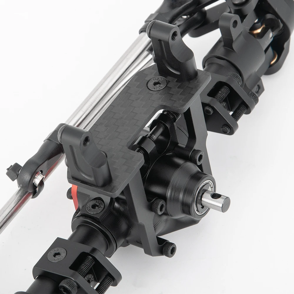 AXSPEED Black CNC Aluminum Front Rear Straight Complete Axle for Axial SCX10 90046 1/10 RC Crawler Car Upgrade Parts