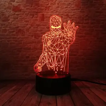 

Funny 3D Illusion Led Lamp Colorful Touch Nightlight Flash Lighting Marvel Marvel Iron Man Figure Model Toys
