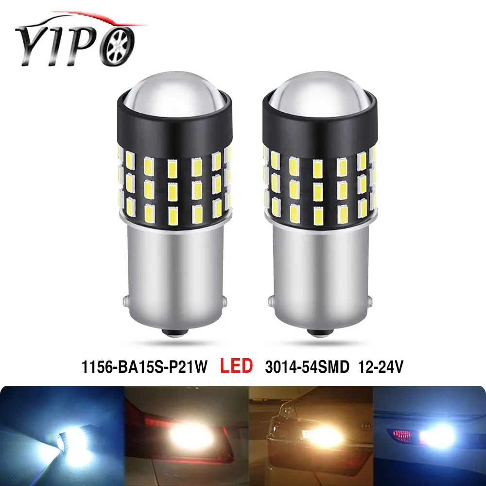 Led 1156 ba15s p21w 3014 54smd светодиодные лампы автоматического поворота светильник задние
