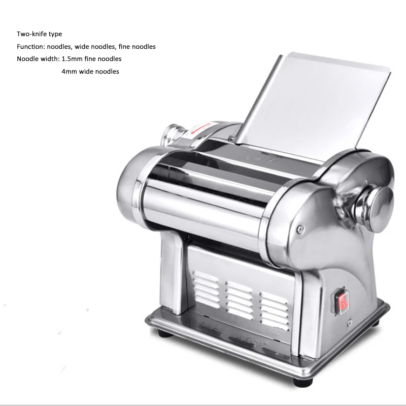 Noodle Press Machine Automatic Commercial Stainless Steel Clectric Pasta Maker Machine Dough Cutter Dumpling Skin Machine 220V
