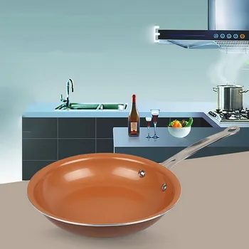 

10 Inch non-stick Skillet Copper Frying Pan With Ceramic Coating Induction Cooking Frying Pan oven Dishwasher Safe Saucepan