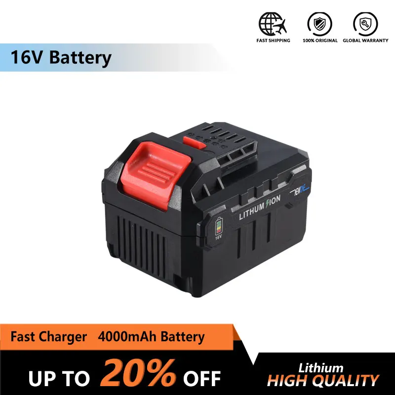 Литиевая батарея NEWONE 16V 2000mAh/4000mAh совместима с дрелью угловой шлифовальный станок