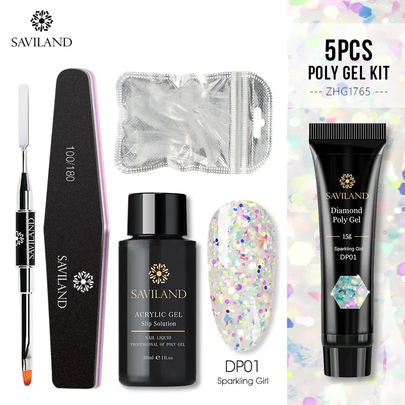 15g Poly Gel Kit Soak off 4 шт./компл. поли набор гелевых УФ Акрил строитель поли-гель, быстро сохнут, дизайн ногтей Pro с длинным натуральных ногтей Жесткий Гель-лак - Цвет: 15g Poly Gel Kit