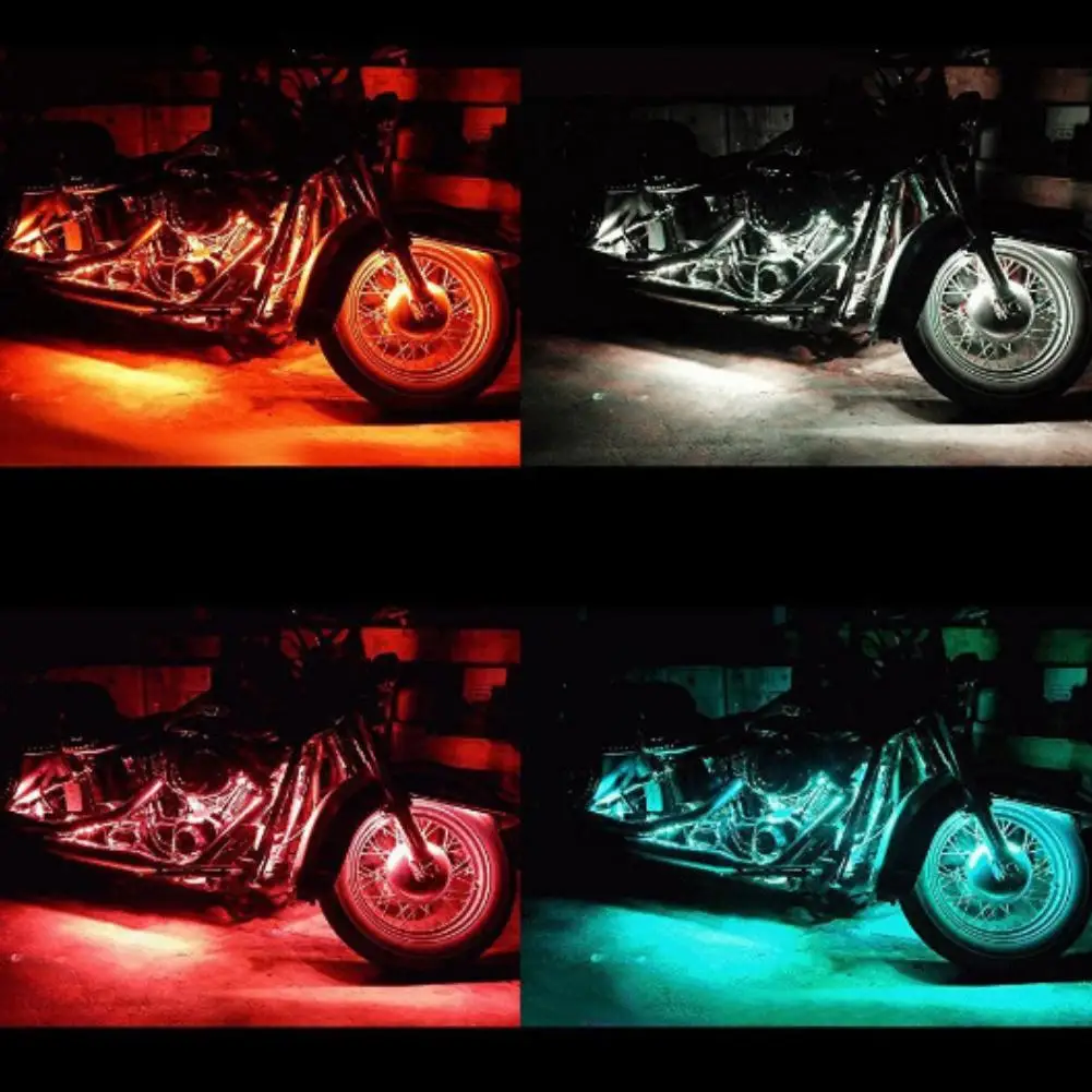 

2019 New Stylish Motorcycle LED Remote Control RGB Strip Lamp Atmospheres Light Decor For Har-ley Motorcycle modification