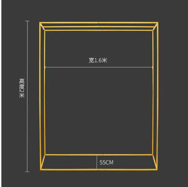 Свадебные реквизиты, железные художественные полки, геометрические коробки украшения, арки фоновые рамки, декорации сцены, свадебные цветочные стойки - Цвет: gold