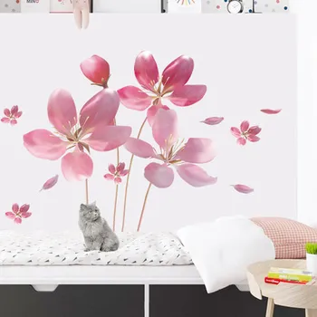 

Wedding Flowers Decoration Wall Sticker Creative Stickers Bedroom Warm Wallpaper Room Decor Living Room Small Fresh Wallpaper