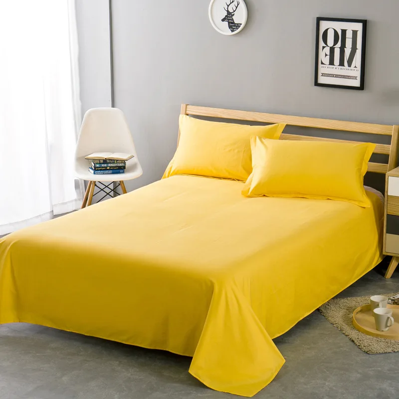Хлопок, чистый цвет, плоский лист для детей и взрослых, односпальная двуспальная кровать, плоское постельное белье(без наволочки) XF656