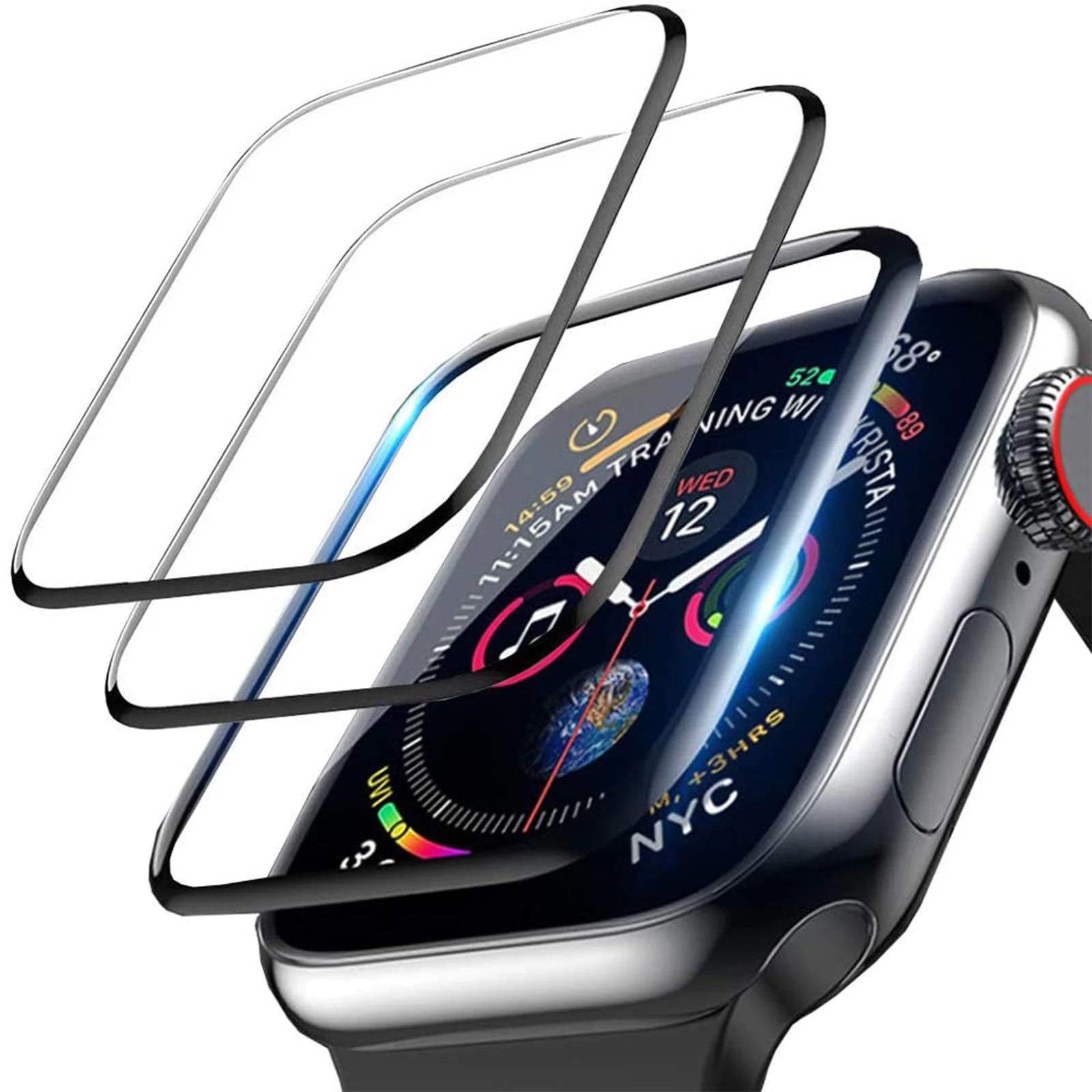 3d Tempered Glass For Apple Watch Band 41mm 45mm 42/38mm Film Screen  Protector Accessories Iwatch Series 7 6 5 4 3 Se 40mm 44mm - Watch Screen  Protectors - AliExpress