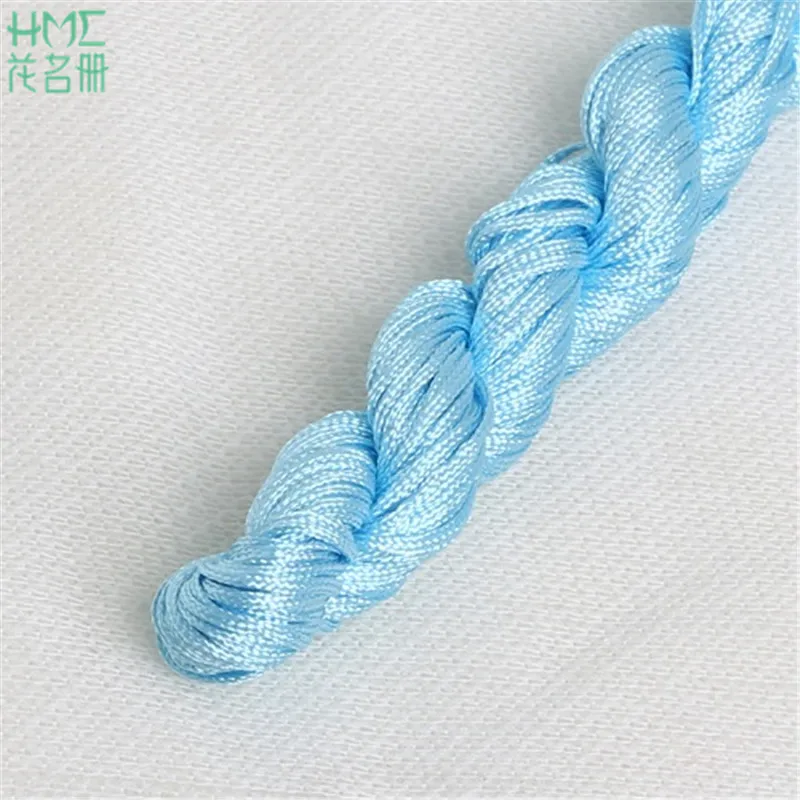 Высококачественная нейлоновая бусина ювелирный шнурок резьба китайский узел макраме трещотка 1 мм* 24 м веревка для DIY модный браслет плетеная веревка - Цвет: Sky Blue