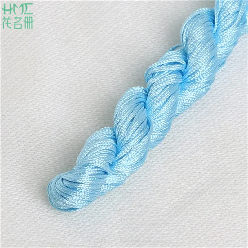 Sky Blue Высококачественная нейлоновая бусина ювелирный шнурок резьба китайский узел макраме трещотка 1 мм* 24 м веревка для DIY модный браслет плетеная веревка - Цвет: Sky Blue